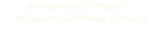 Prestation n°9 : "Mulan" - Rallongement ou Méchage de Franges